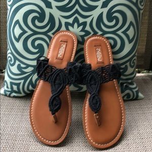 Crocheted flip flops